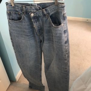 Princess Polly asymmetrical jeans